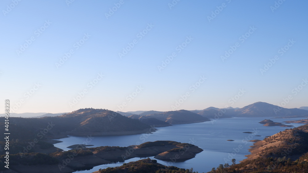 Lake and island view from mountains