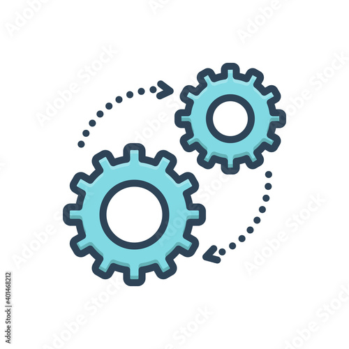Color illustration icon for mechanism