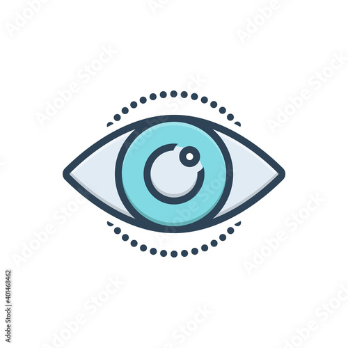 Color illustration icon for see 