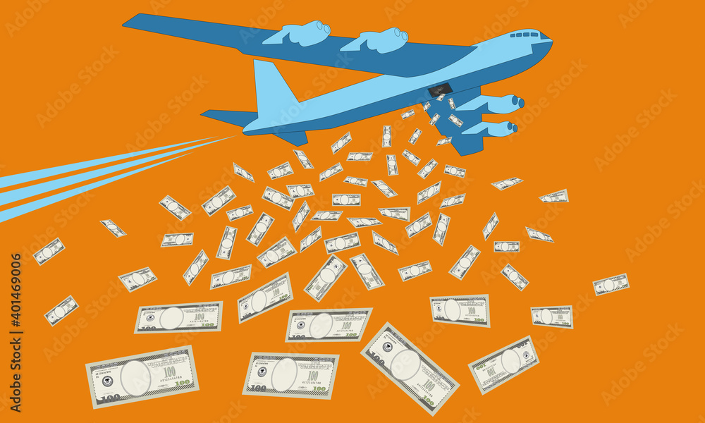 Sprinkle money from the plane Sprinkle money from the plane