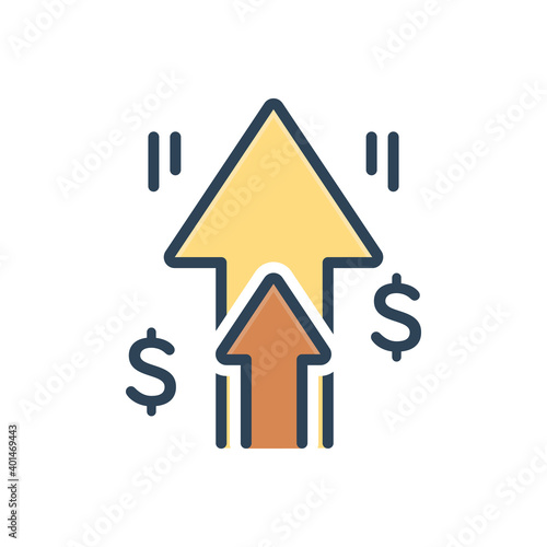 Color illustration icon for increased