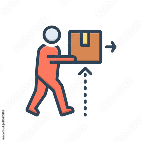 Color illustration icon for properly