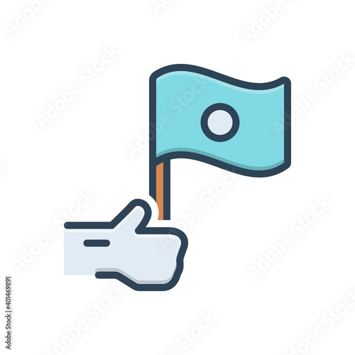 Color illustration icon for independent