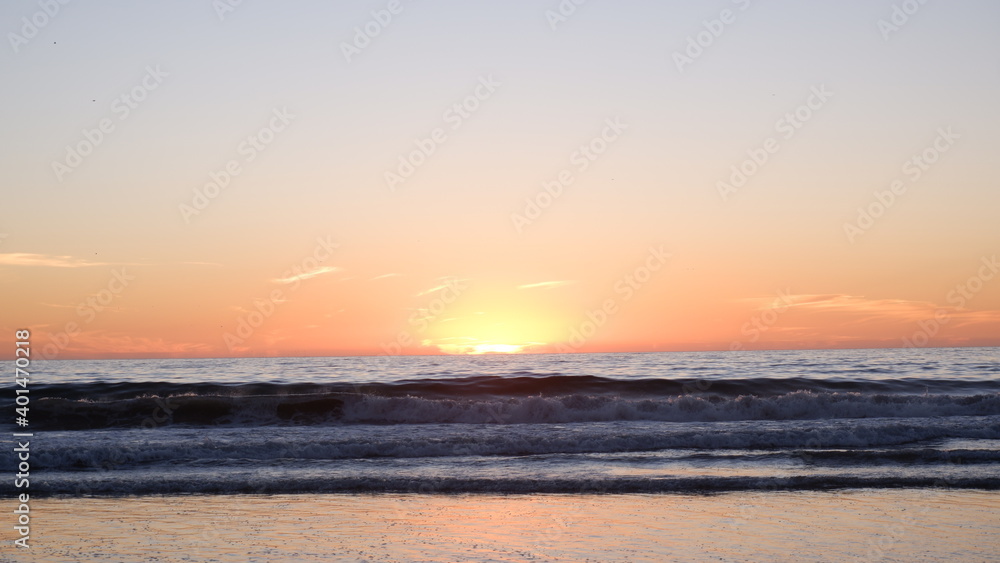 Sunset in Santa Monica Beach