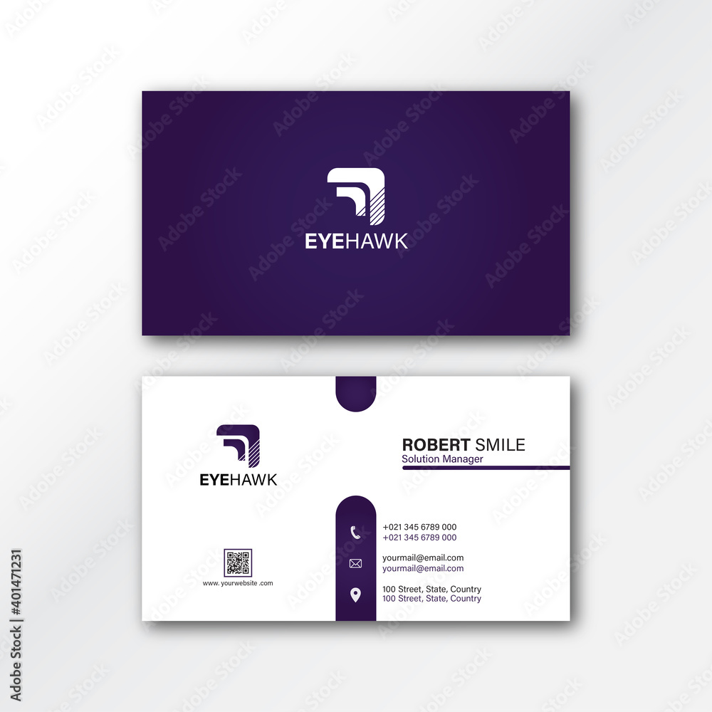 Modern dark blue business card template Modern dark blue business card template