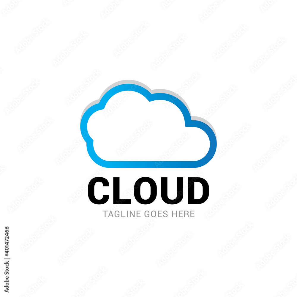 cloud blue simple internet technology logo icon vector template. cloud blue simple internet technology logo icon vector template.