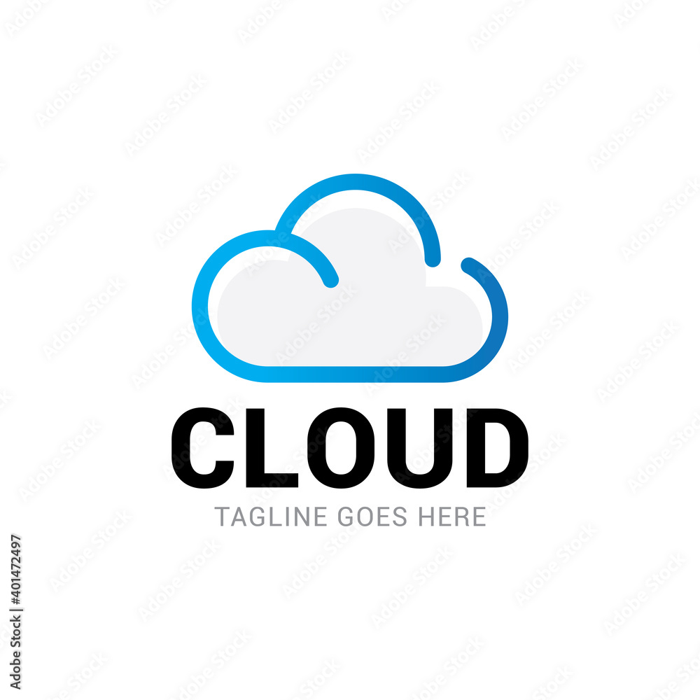 cloud blue simple internet technology logo icon vector template. cloud blue simple internet technology logo icon vector template.