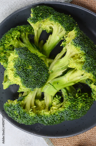 green broccoli vegetable, source of vitamin B, C and E, potassium, eco product, healthy food for vegetarians, diet concept, detox