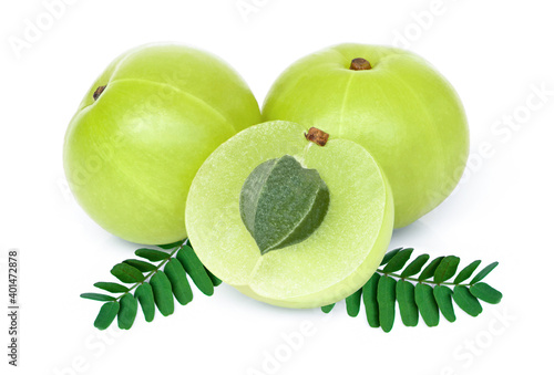 Indian gooseberry fruits  isolated on white  photo