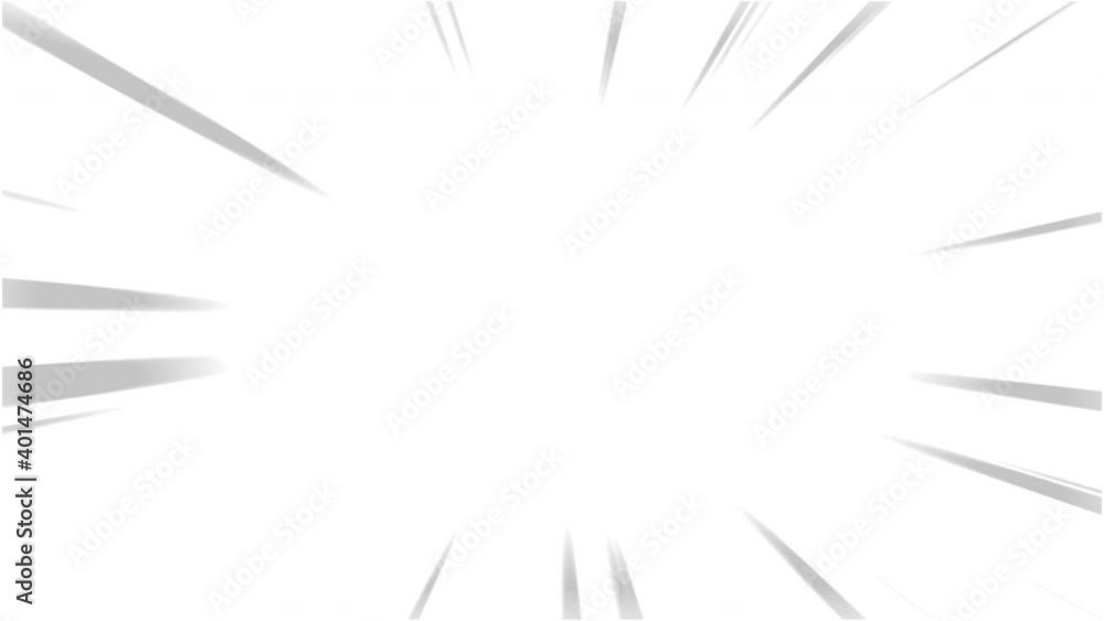 Comic or Cartoon speed lines. Anime motion of fast speed line from middle to the outside with Alpha channel