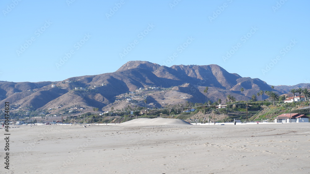 Mountain and beach in Malibu