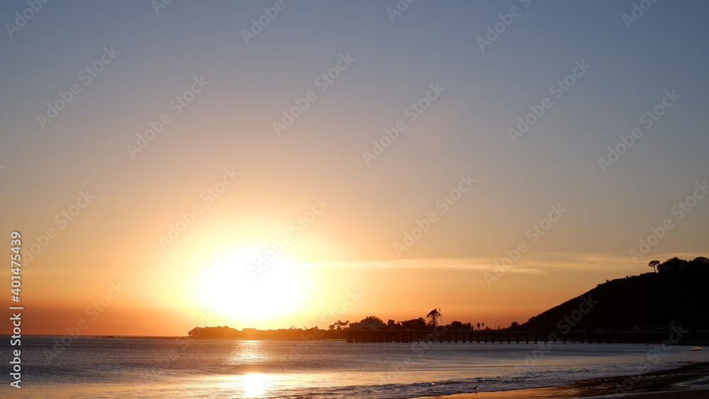 Sunset view in Malibu Beach Sunset view in Malibu Beach