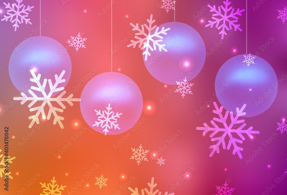 Light Pink, Yellow vector pattern in Christmas style. Light Pink, Yellow vector pattern in Christmas style.