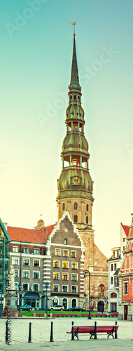 St Peter church is one of the oldest and biggest medieval buildings in Riga – the capital of Latvia and famous city in the Baltic region with unique medieval and Gothic architecture