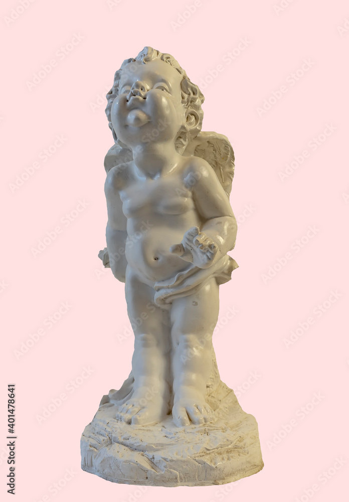 Isolated photo of a gypsum angel