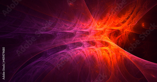 3D rendering abstract multicolor fractal light background