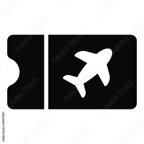 air ticket glyph concept icon