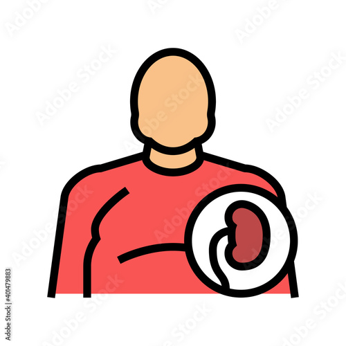 fat human kidneys color icon vector. fat human kidneys sign. isolated symbol illustration