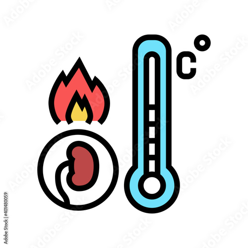 burning pain kidneys color icon vector. burning pain kidneys sign. isolated symbol illustration
