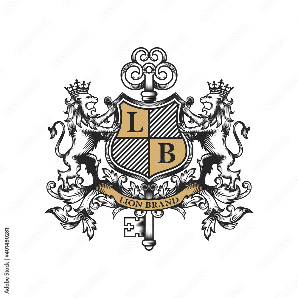 Luxury Golden Royal Lion King logo design inspiration Stock Vector ...
