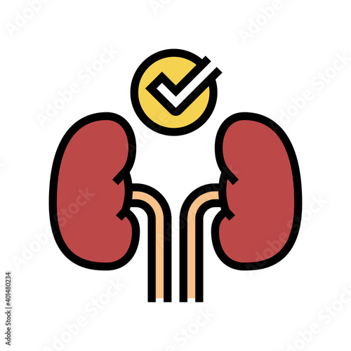 healthy kidneys color icon vector. healthy kidneys sign. isolated symbol illustration