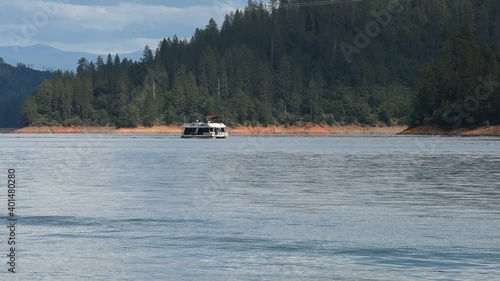 house boat on the lake