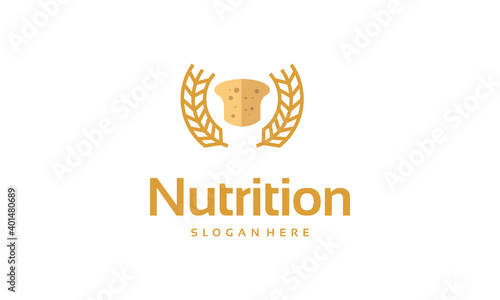Nutrition logo designs concept vector, Bread and wheat logo template © Lucky Creative's
