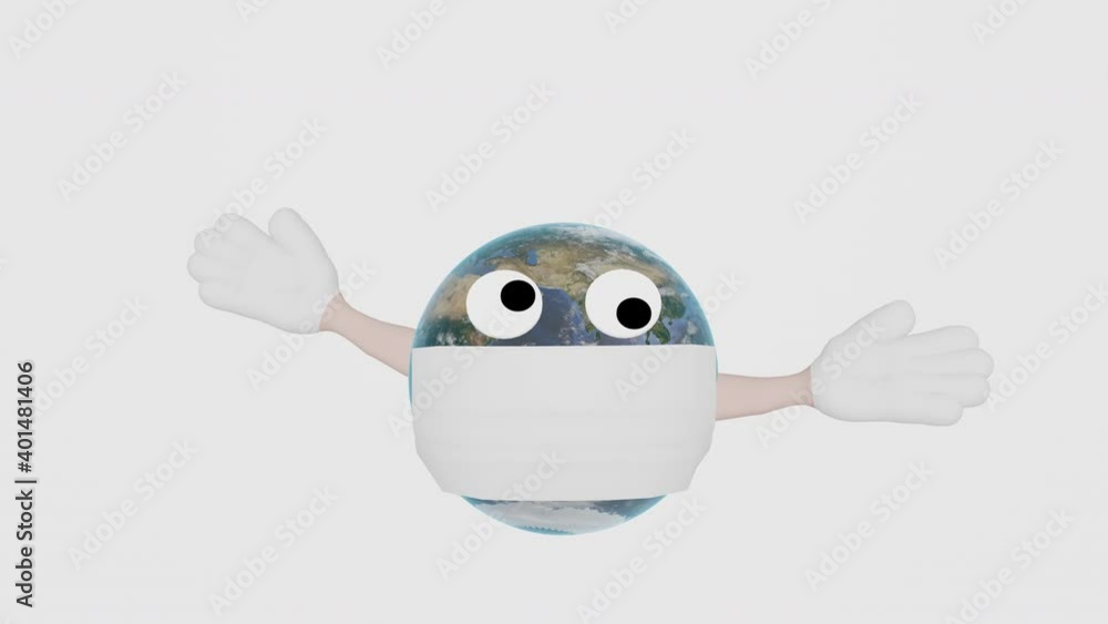 混乱するマスクをつけた地球 混乱するマスクをつけた地球