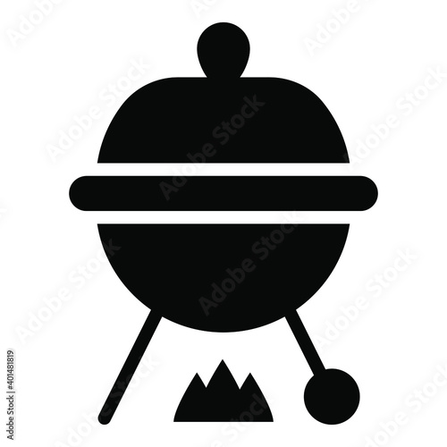 bar b q glyph concept icon