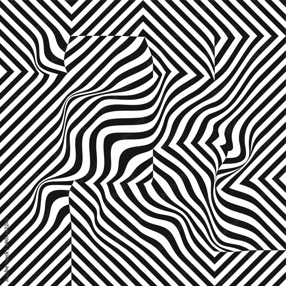 Abstract flow lines background . Fluid wavy shape .Striped linear seamless  pattern . Music sound wave . Vector illustration