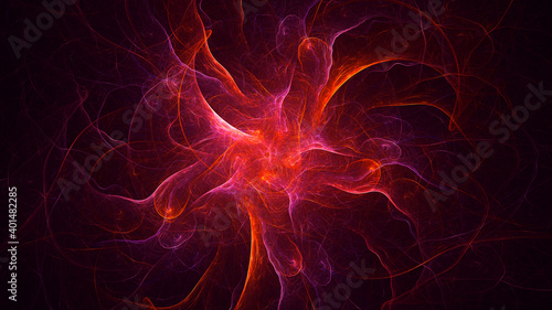 3D rendering abstract technology fractal background