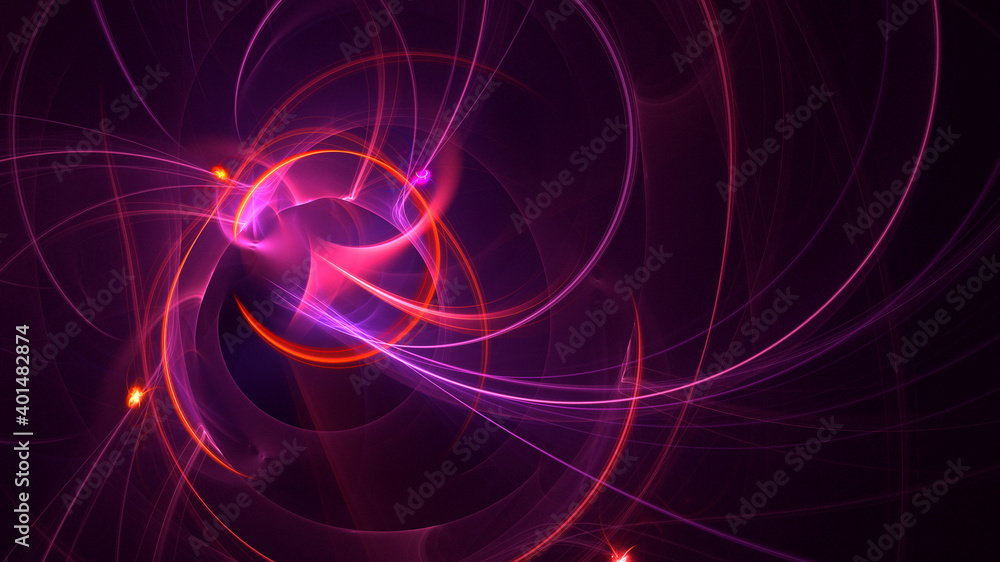 Fractal 3D rendering abstract and shiny background