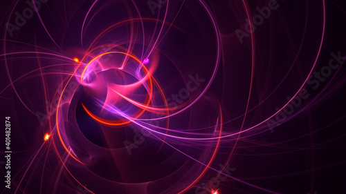 Fractal 3D rendering abstract and shiny background