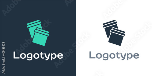 Logotype Plastic bag with ziplock icon isolated on white background. Logo design template element. Vector.