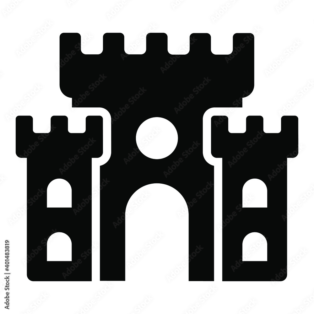 sand castle glyph concept icon sand castle glyph concept icon