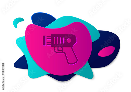 Color Police electric shocker icon isolated on white background. Shocker for protection. Taser is an electric weapon. Abstract banner with liquid shapes. Vector.