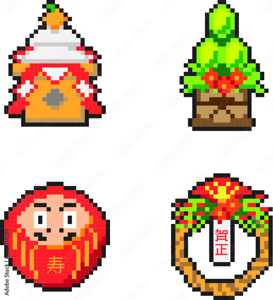ドット絵・正月飾り ドット絵・正月飾り