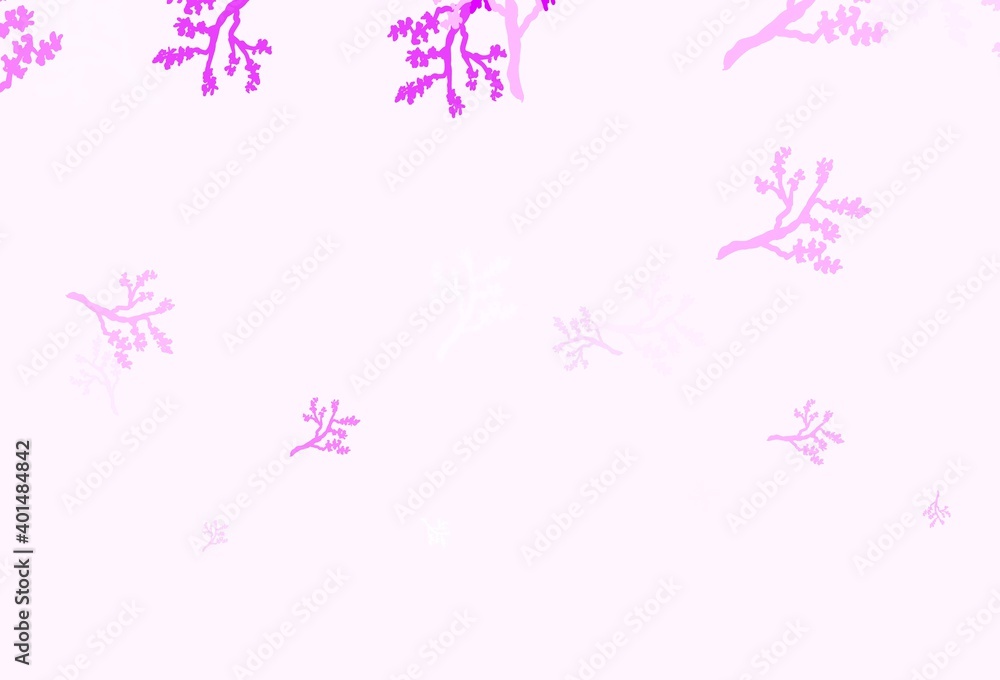 Light Purple vector natural backdrop with branches.