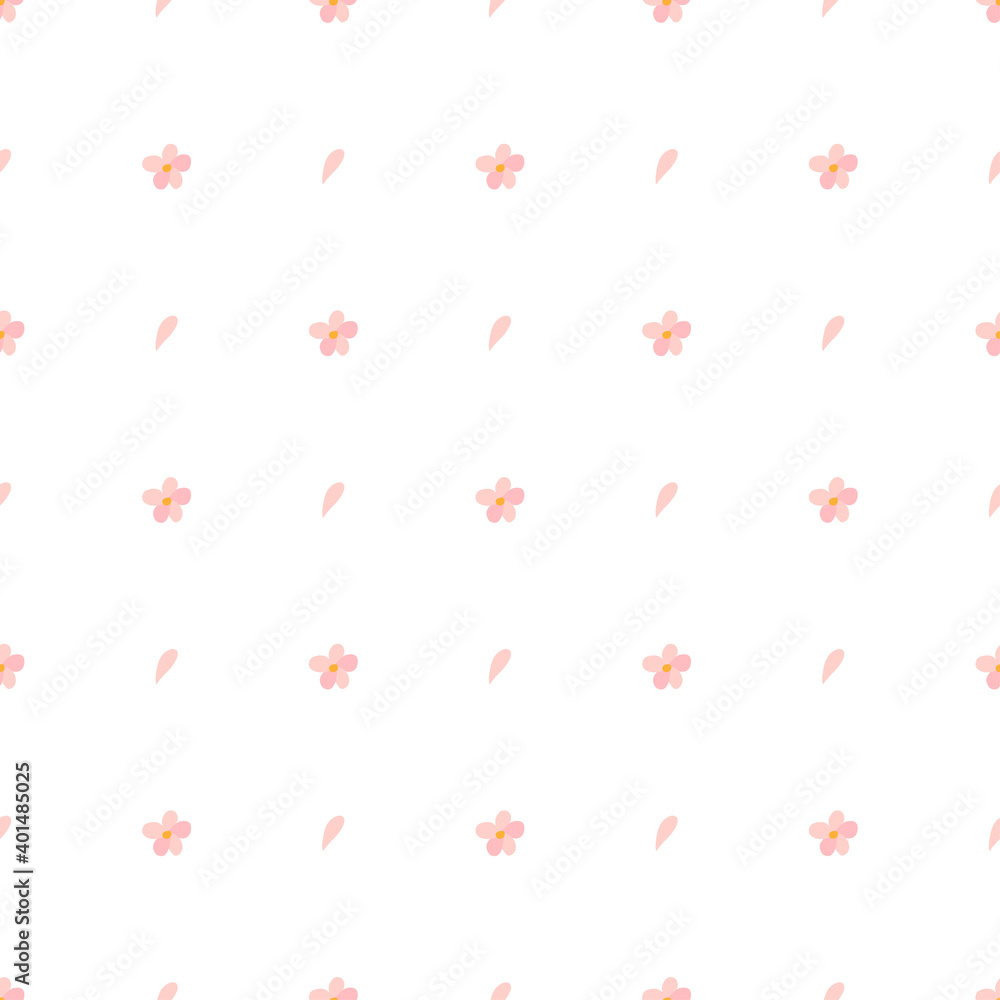 Vector nature graphic background with cherry pink petal and bloom. Floral seamless pattern. Textile ornament. Vector nature graphic background with cherry pink petal and bloom. Floral seamless pattern. Textile ornament.
