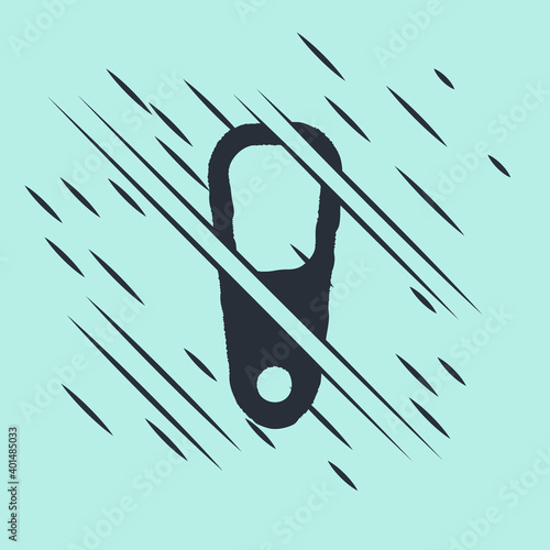 Black Pumice for feet icon isolated on green background. Foot cleaning. Skin beauty cosmetology leg care. Glitch style. Vector.