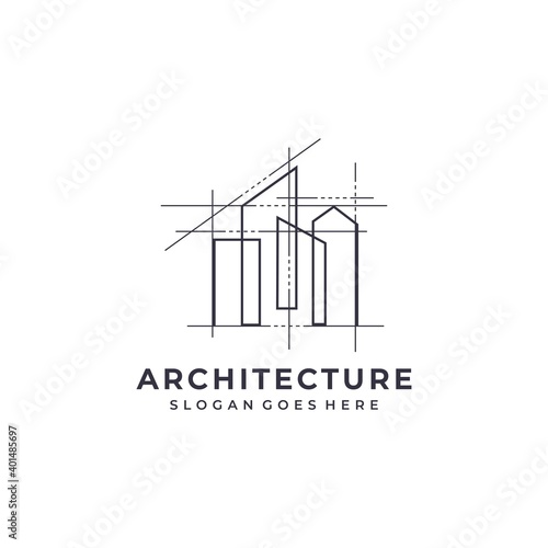 Architecture logo design, Vector construction company brand design template. Architect and Construction vector logo template
