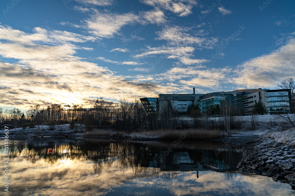 At Fornebu, Norway in December 2020. No snow, but below freezing and clear crisp air. 