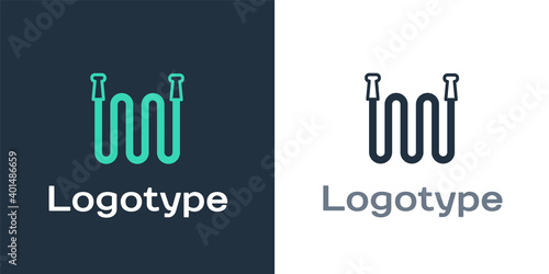 Logotype Garden hose icon isolated on white background. Spray gun icon. Watering equipment. Logo design template element. Vector.