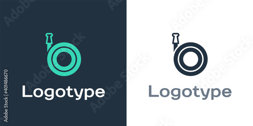 Logotype Garden hose icon isolated on white background. Spray gun icon. Watering equipment. Logo design template element. Vector.