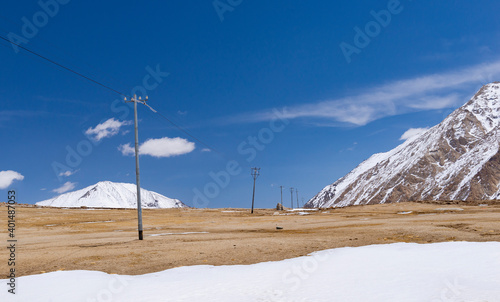 snow covered mountains