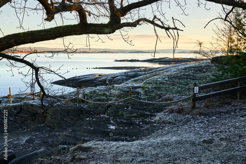 At Fornebu, Norway in December 2020. No snow, but below freezing and clear crisp air. 