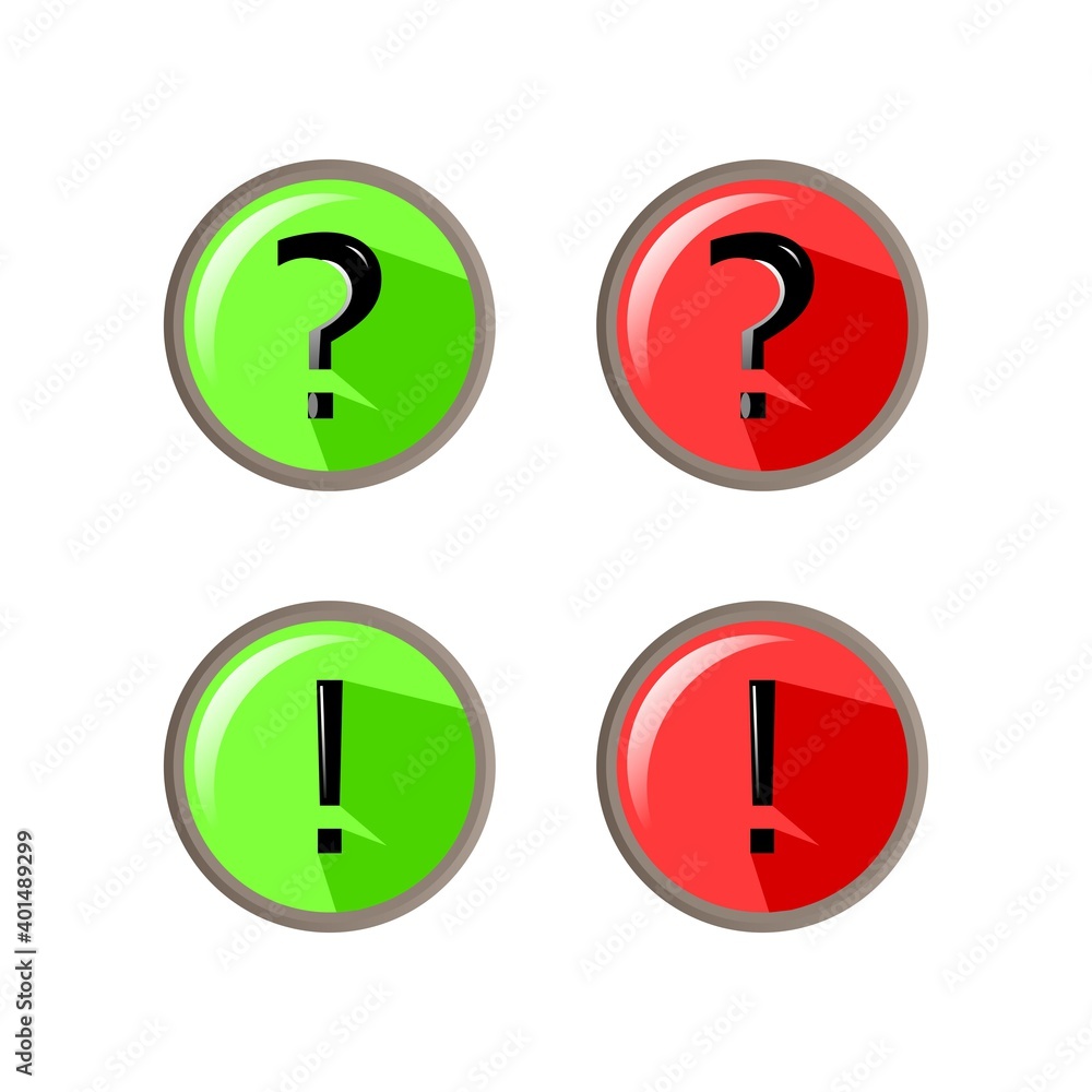vector 3D question mark and exclamation mark icon vector 3D question mark and exclamation mark icon