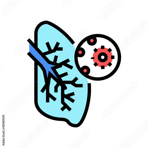 infection and virus of lungs color icon vector. infection and virus of lungs sign. isolated symbol illustration