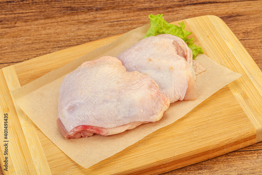 Raw chicken hip for cooking