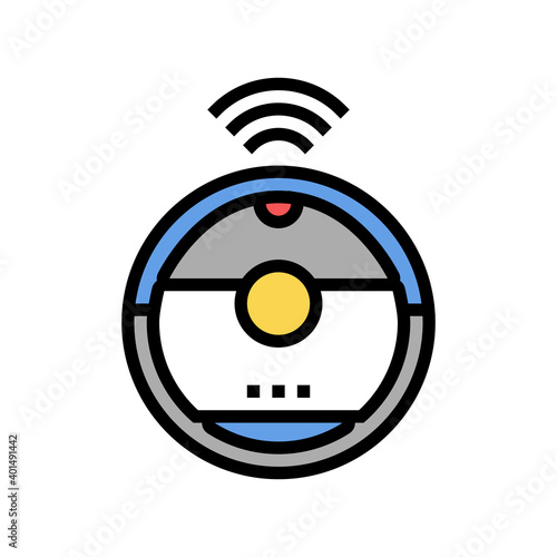 robotic vaccum cleaner color icon vector. robotic vaccum cleaner sign. isolated symbol illustration